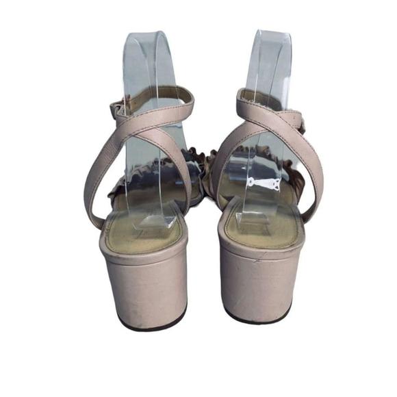 Michael Kors - Ruffle Pink Block Ankle Strap Sandal - Size 9 - Picture 6 of 8